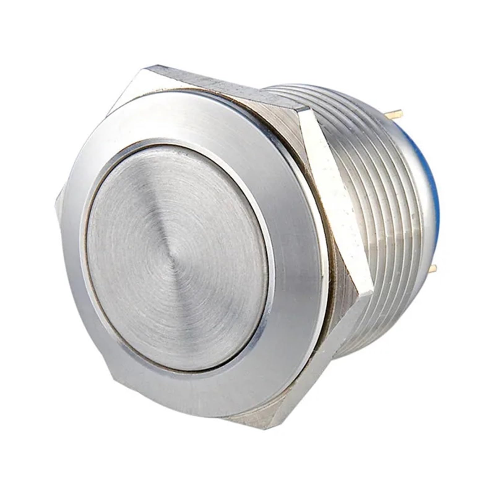 Terminal de Pin 1NO instantáneo cabeza plana acero inoxidable 19 mm para panel