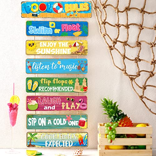 Set 8 Piezas Señales de Reglas para Piscina de Madera miniatura 2