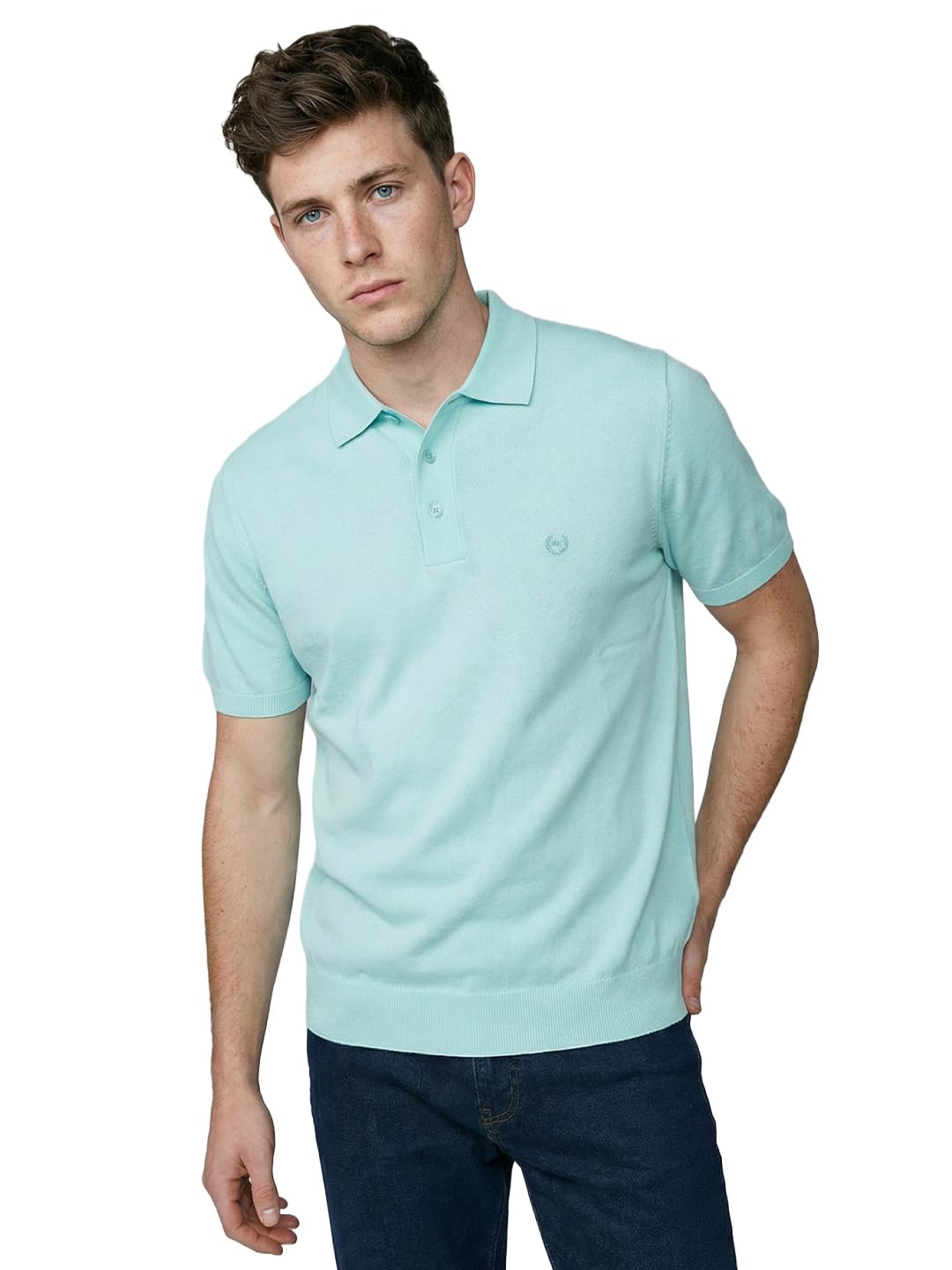 Mens Smart Fit Half Sleeve Solid Collar Tshirt-image-48