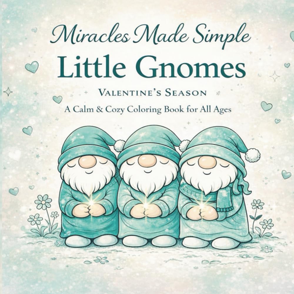 Miracles Made Simple: Little Gnomes Valentine’s Season A Calm & Cozy Coloring Book for All Ages: A Gentle Coloring Journey Into Love and Presence