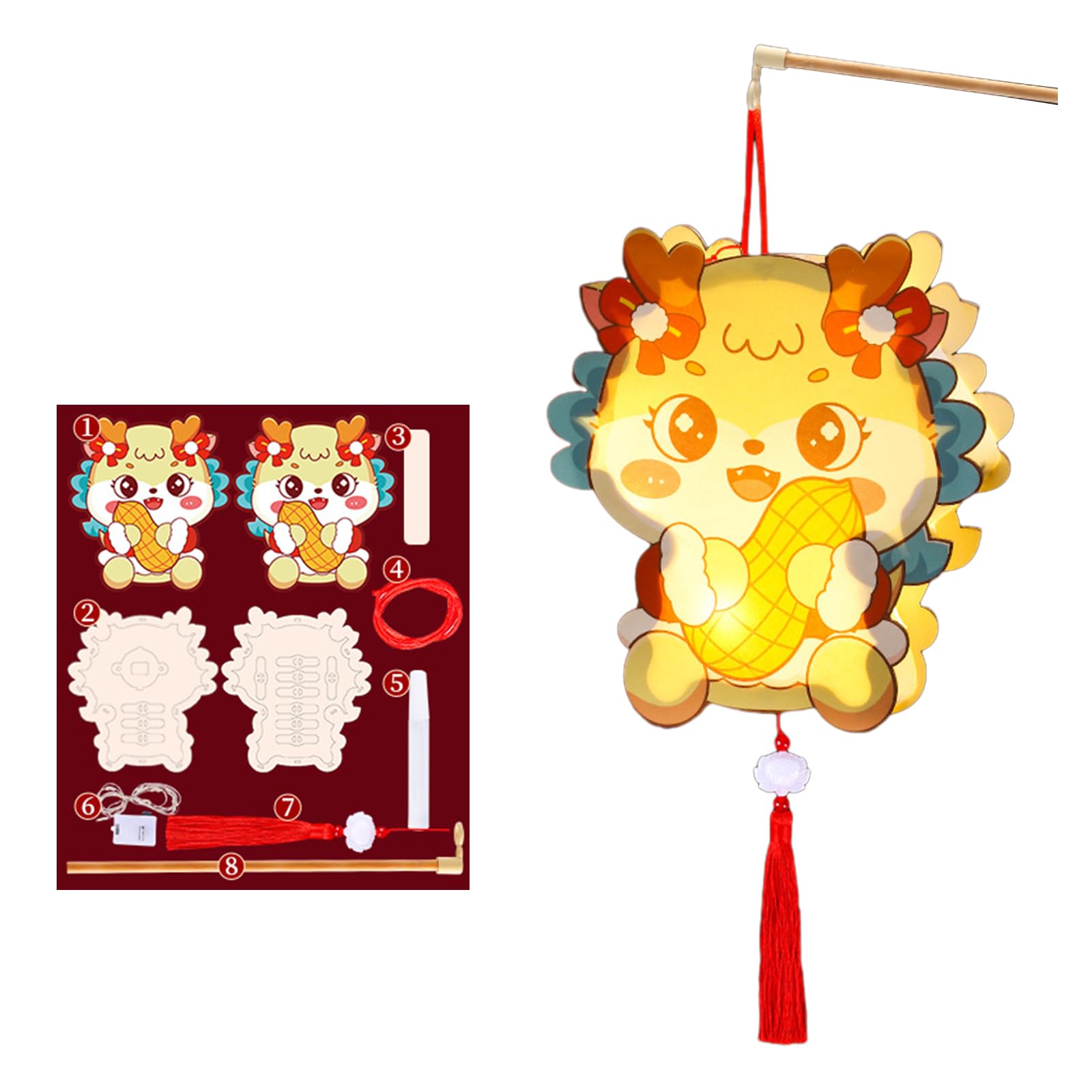 Elnwnnkc Chinese Lamp Festival Culture Craft Lamp Set Suitable for Kids Party New Year Celebrations Family