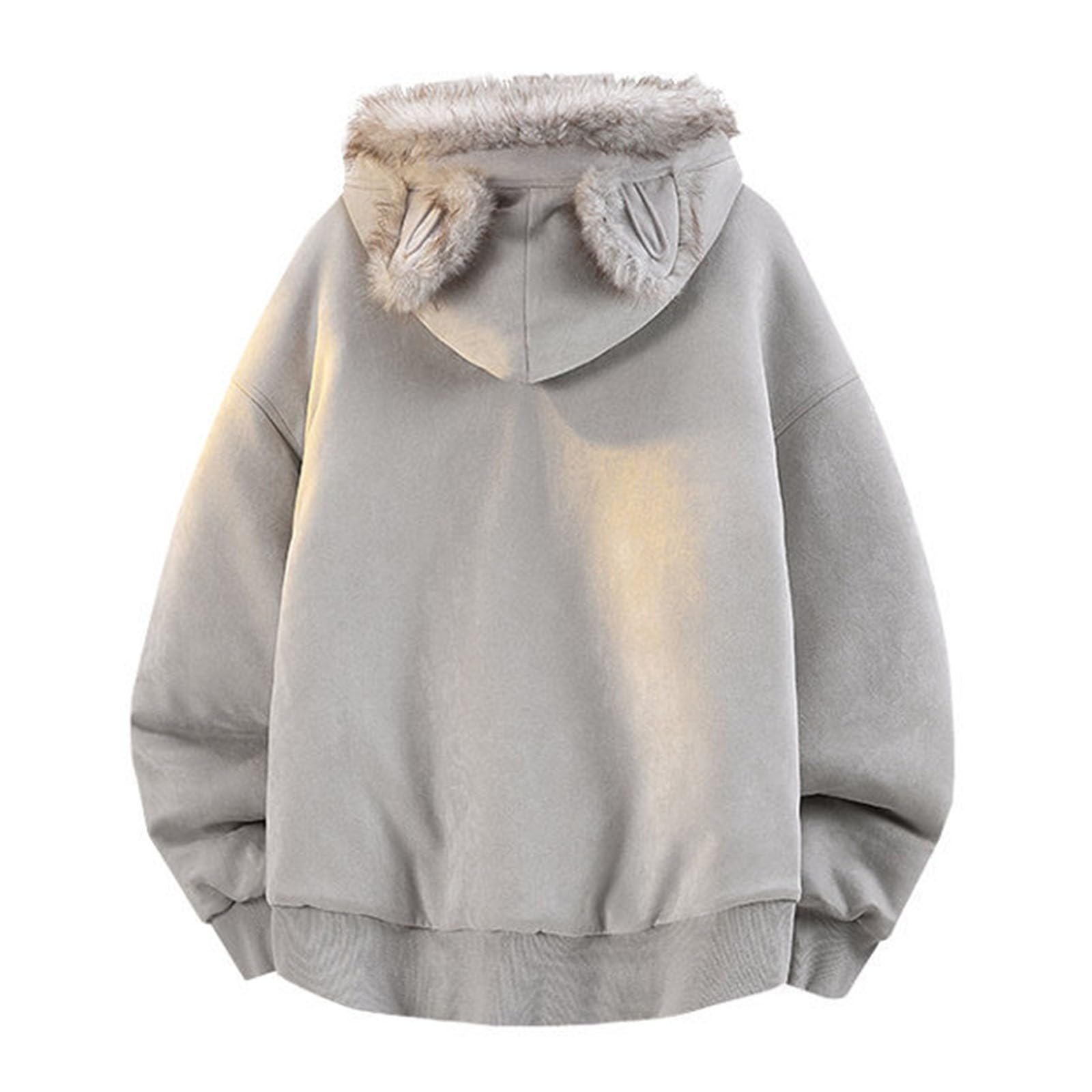 Generisch Veste d'hiver pour homme - Veste de travail demi-saison - Veste d'extérieur surdimensionnée avec col en fourrure synthétique - Imperméable - Coupe-vent - Doublure polaire chaude - Pour