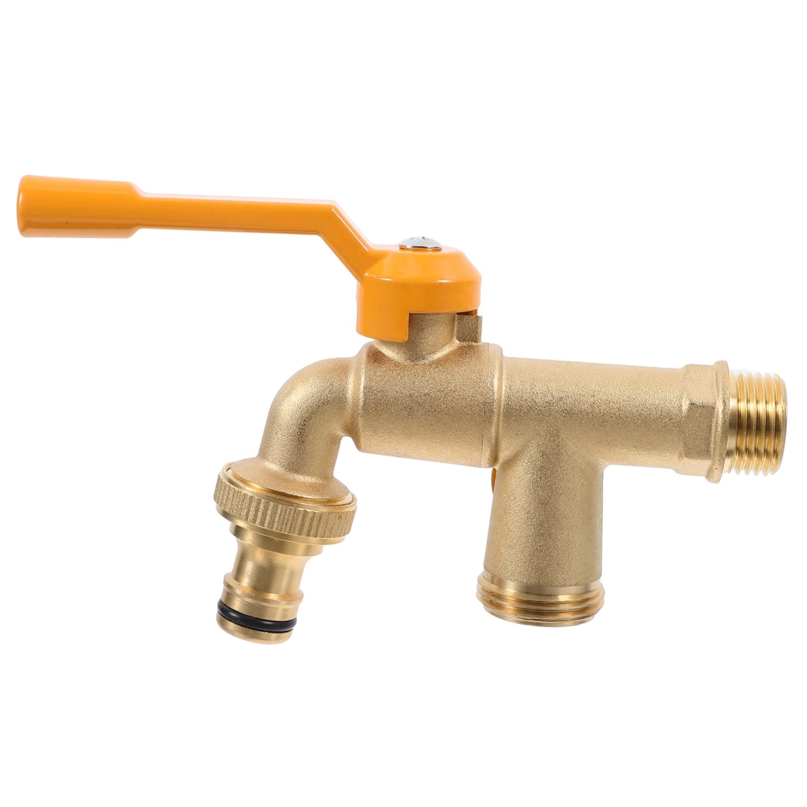 Robinet extérieur laiton double sortie pour jardin et raccord tuyau balcon