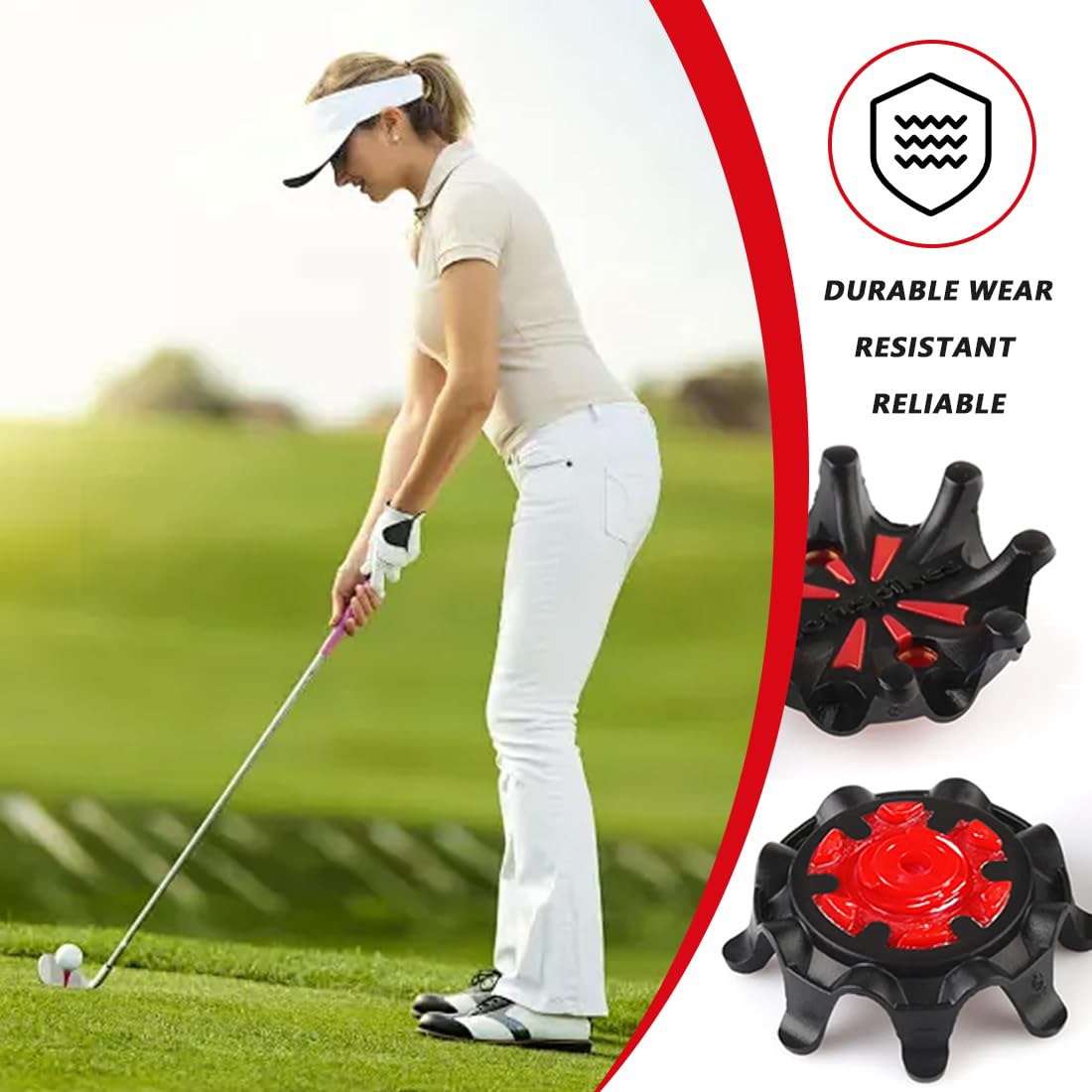 Golf Spikes,Golf Spikes Stollen 10 Stück, Golf Schuh Spikes Ersatz, Anti Rutsch Cricket Spikes, Golfschuh Spikes Schraub Trainingsteile für Golfliebhaber im Freien