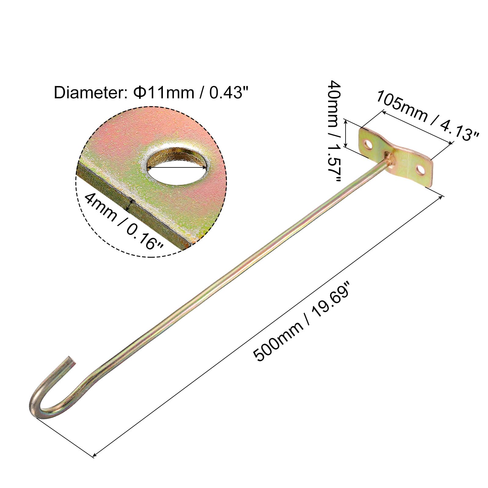 sourcing map Ganci da soffitto, 2 ganci lunghi da 50,8 cm con montaggio a vite, per appendere vasi per piante, ventilatori, luci, lanterne