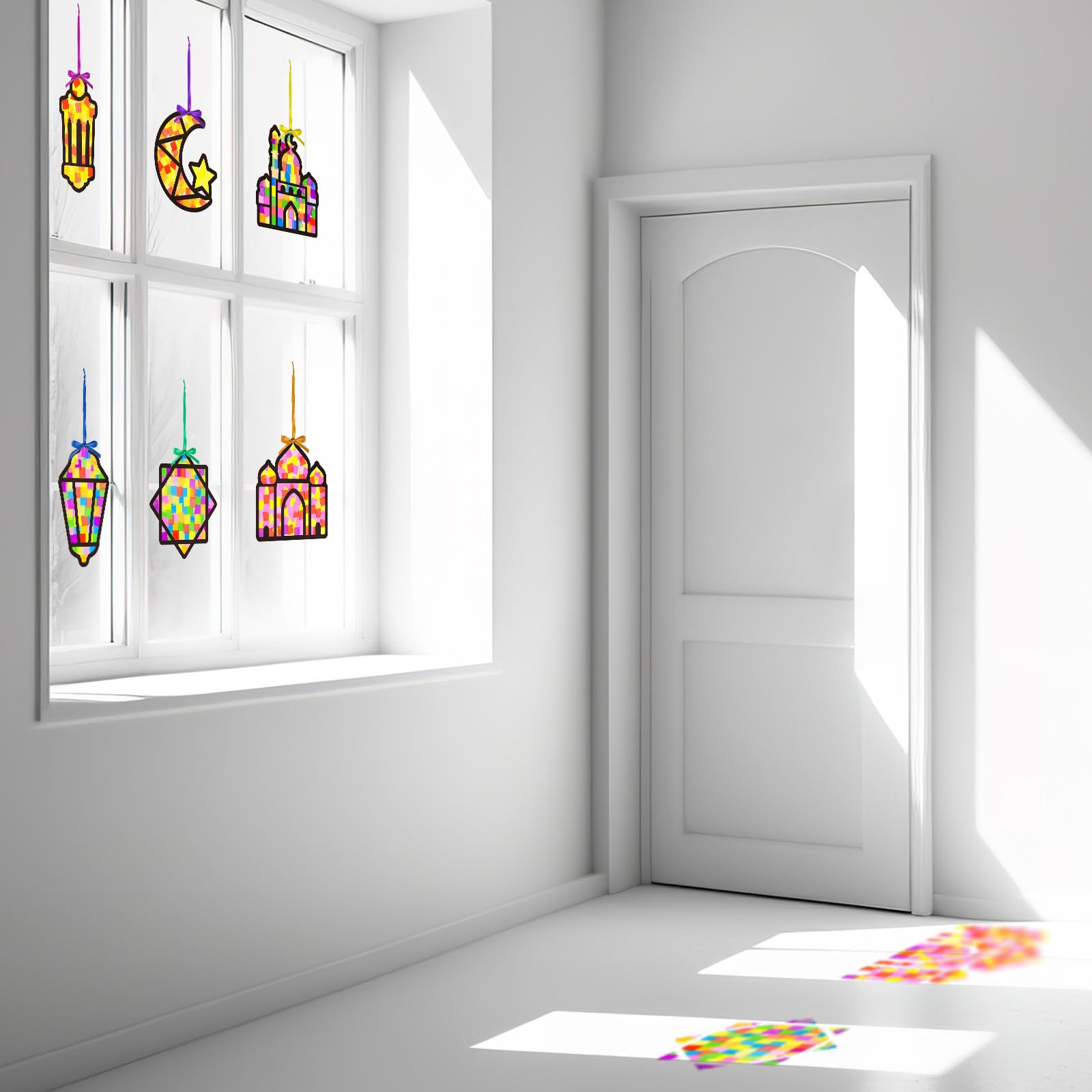 CraftWerk Ramadan Calendar for Filling, 30 Gift Bags with Stickers and Roofs for Stand and Decorate, Eid Mubarak DIY Craft Set for Kids and Adults, Multicolor