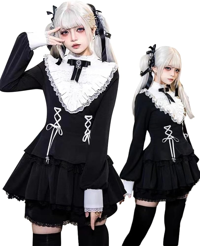 2点セット　ゴスロリ・ロリータ ゴシック風 森ガール 地雷系 コスプレ imgrc0099134775.jpg