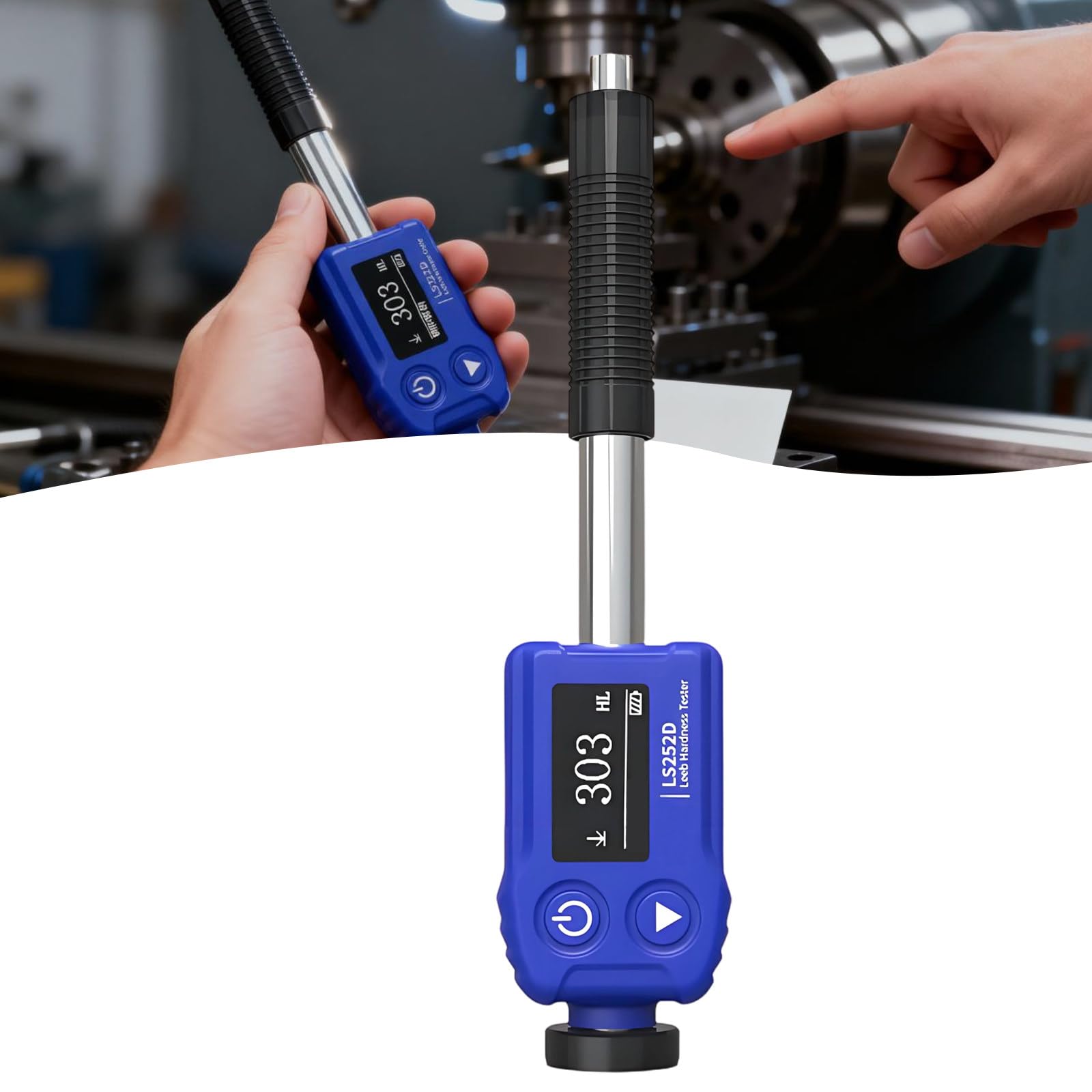 DuróMetro De Metales Digital PortáTil, Probador De Dureza, Probador PortáTil Digital Hld Hra Hrb HRC Hv HB HS Alta PrecisióN For Acero MetáLico LS252D