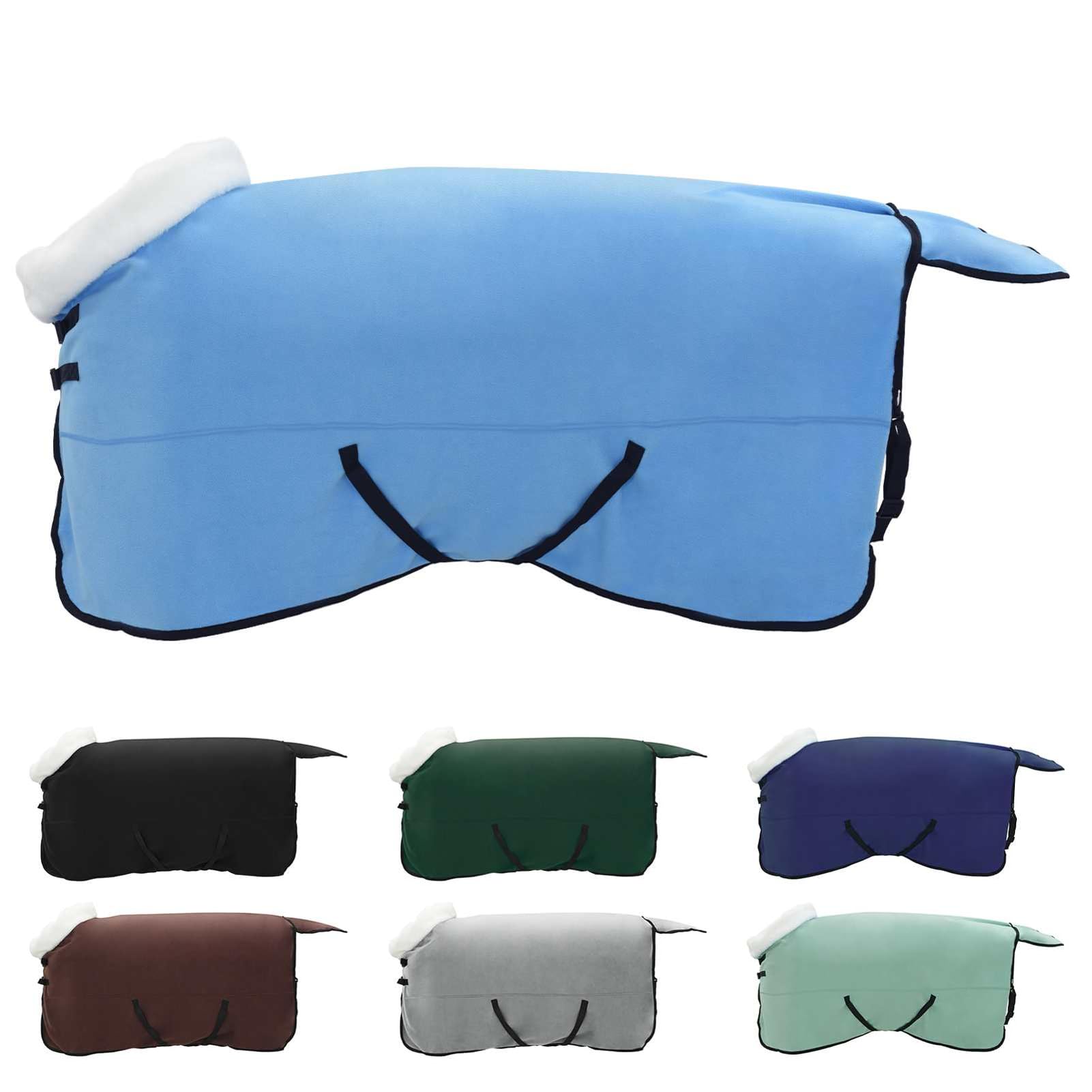 Gecheer Coperta Cavallo Pile, Impermeabile Antivento Termica Regolabile 155 cm, Felpa Morbida Isolante per Equitazione Invernale, Protezione Freddo per Cavalli