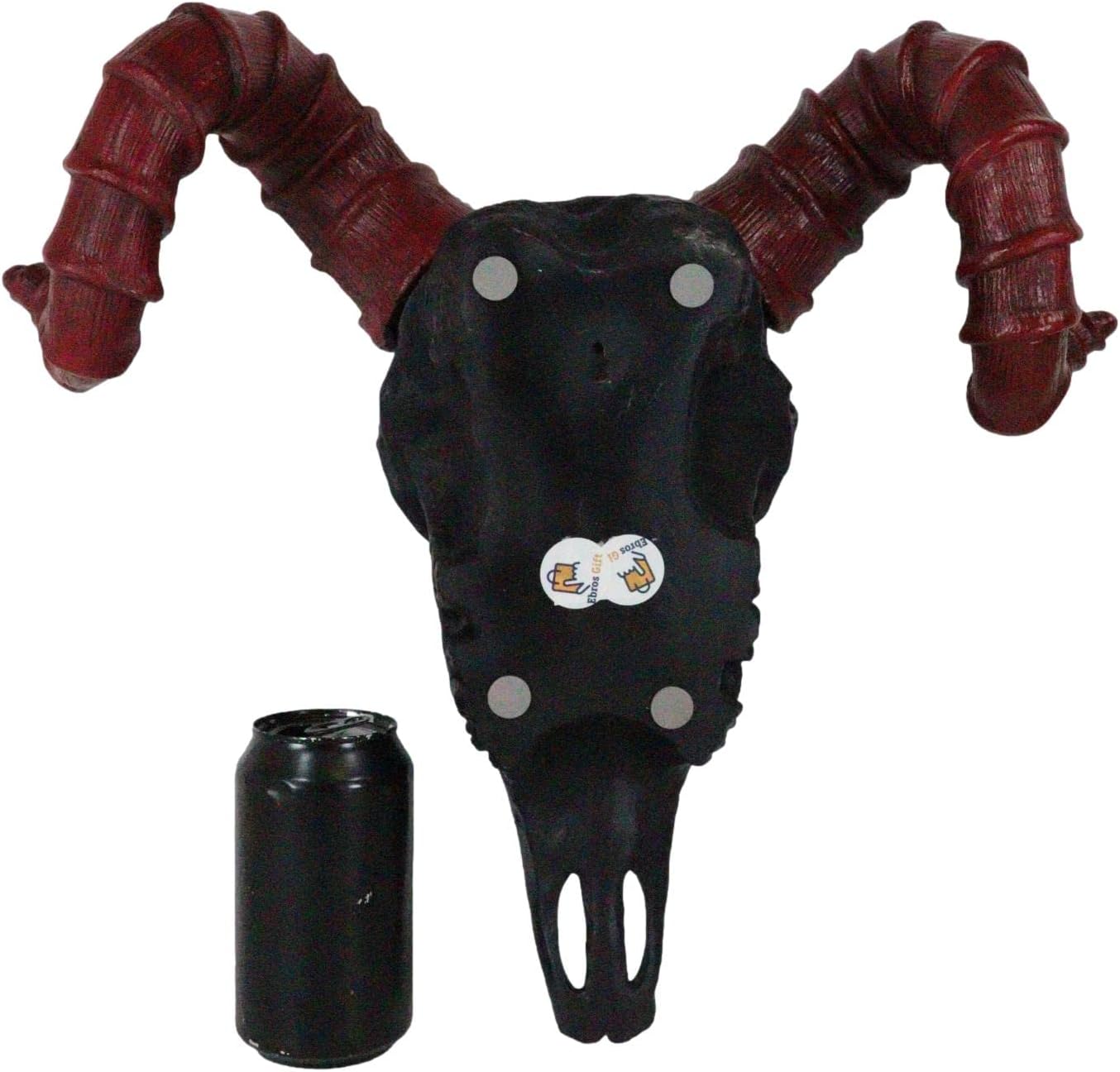 Ebros Gift 17" Wide Sabbatic Goat of Mendes Baphomet Belial Ram Skull Head With Red Horns Wall Decor Hanging Plaque Entrance Overdoor Pediment 3D Wall Art Macabre Skulls