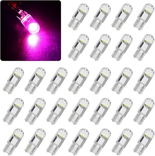 BELOMI 30 bombillas LED de 6000 K, impermeables, 194 cuñas, COB LED W5W, bombillas interiores sin errores, accesorios de automóvil, luz de guantera,