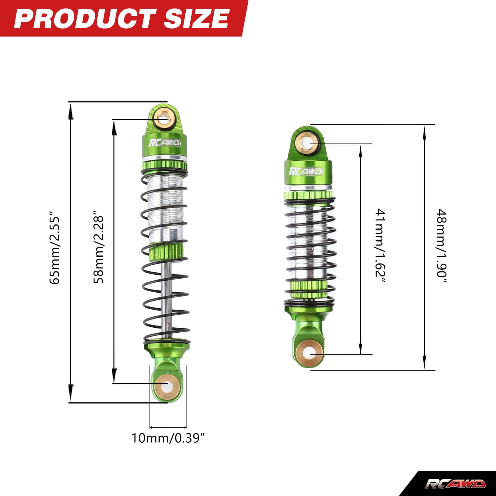 Amazon.com: RCAWD Lengthen FX118 Shocks 58MM Oil Type for 1/18
