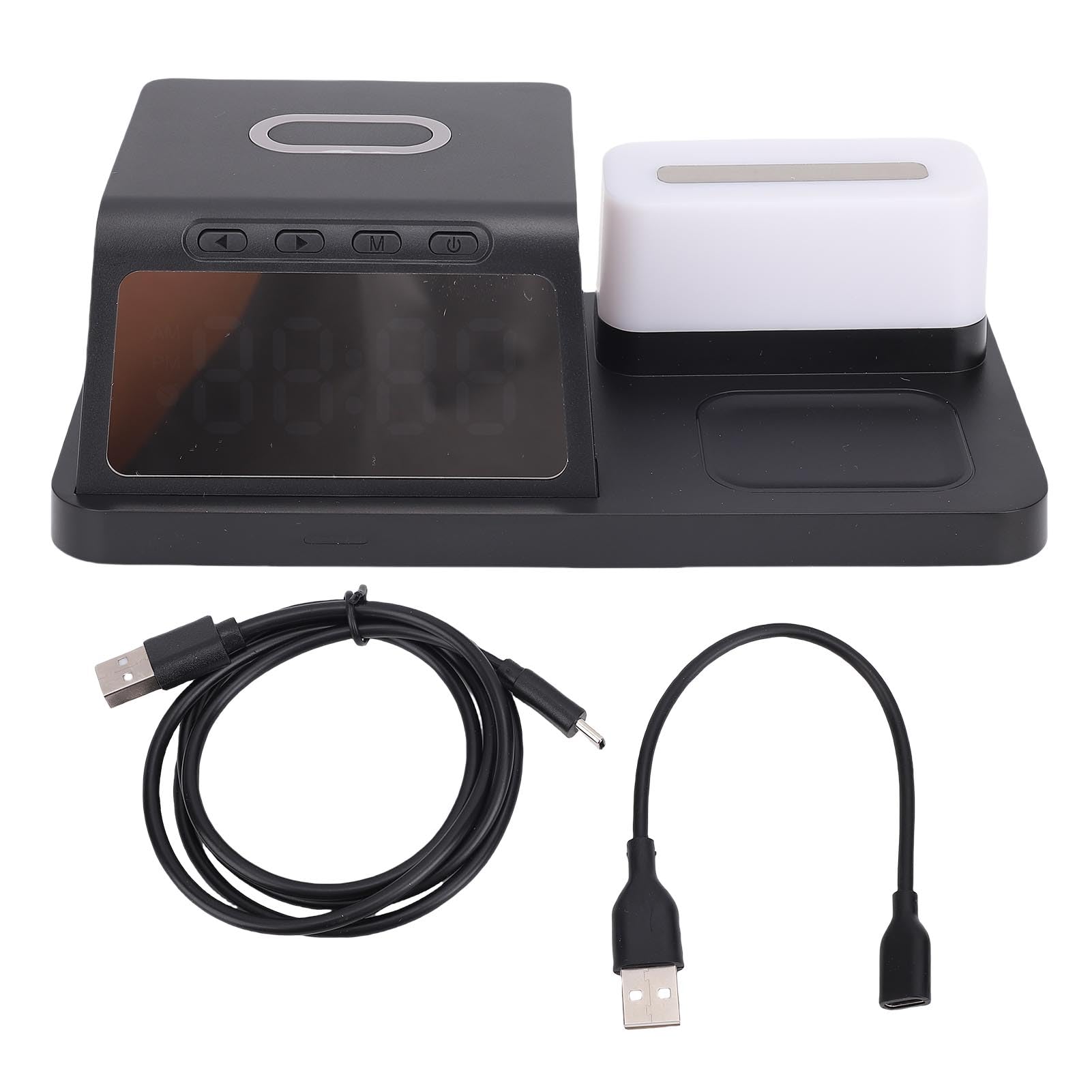 Cryfokt Stazione di Ricarica Wireless, Sveglia con Ricarica Rapida 15W