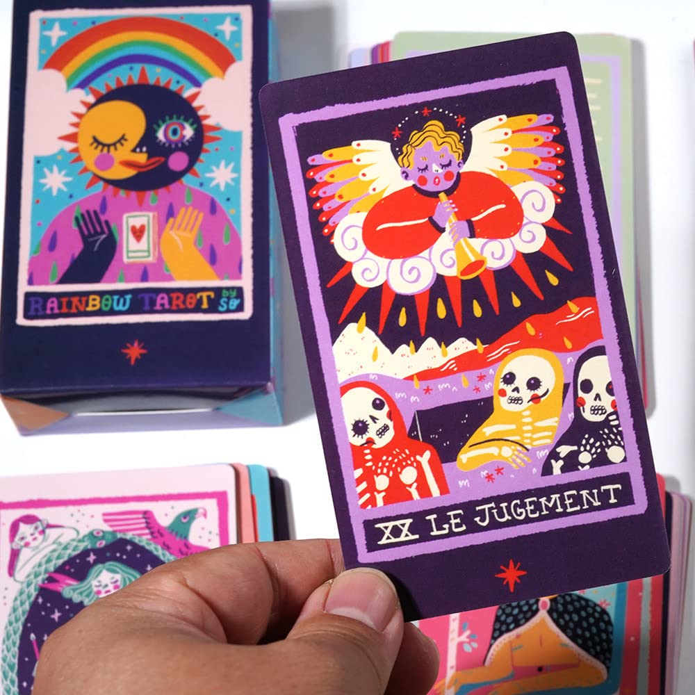 Amazon.co.jp: Atesswy 鮮やかなクィアタロットデッキで虹の色を