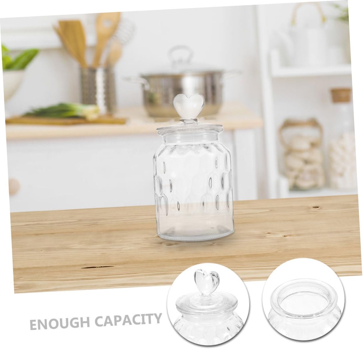 2pcs Medium Glass Canisters with Airtight Lids for Sugar and Coffee Storage, Food Jars Suitable for Pantry and Kitchen Organization