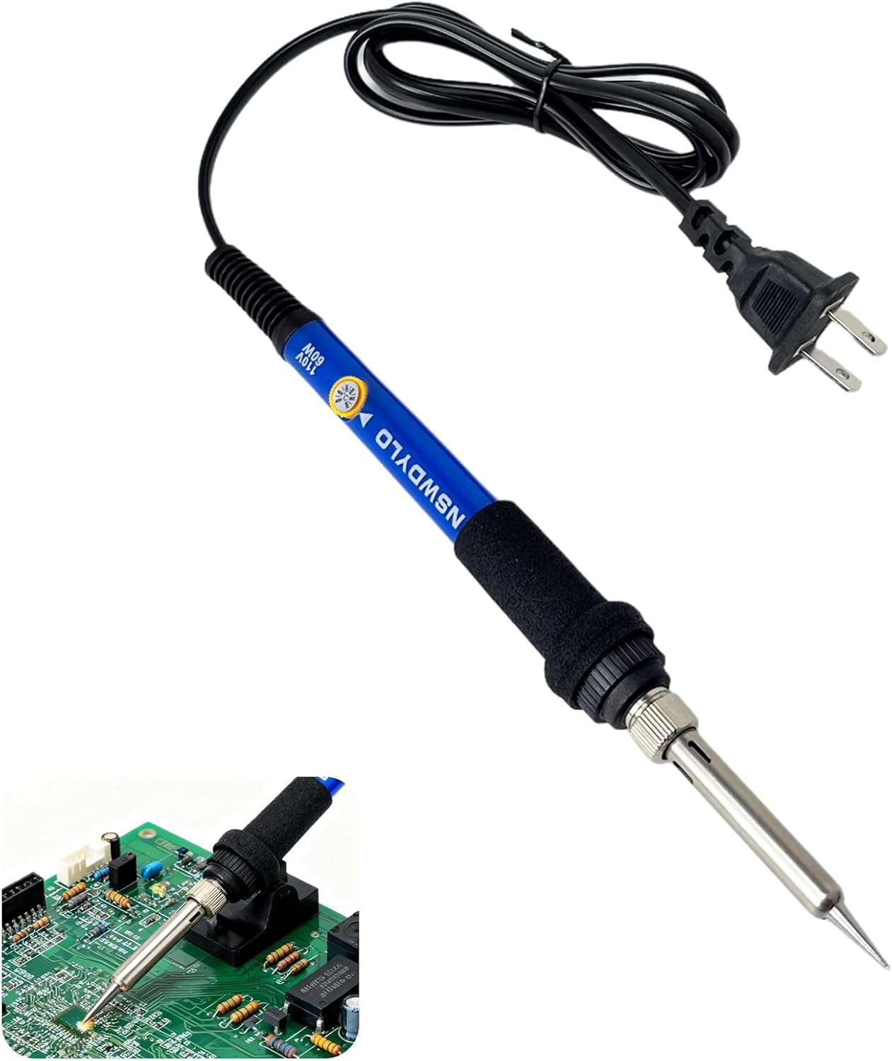 Soldering Iron, 60W 110V Soldering Iron Adjustable Temperature (200-450°C), Solder Iron Pen Portable Welding Tools for Metal, Electronics Repair, Hobby DIY