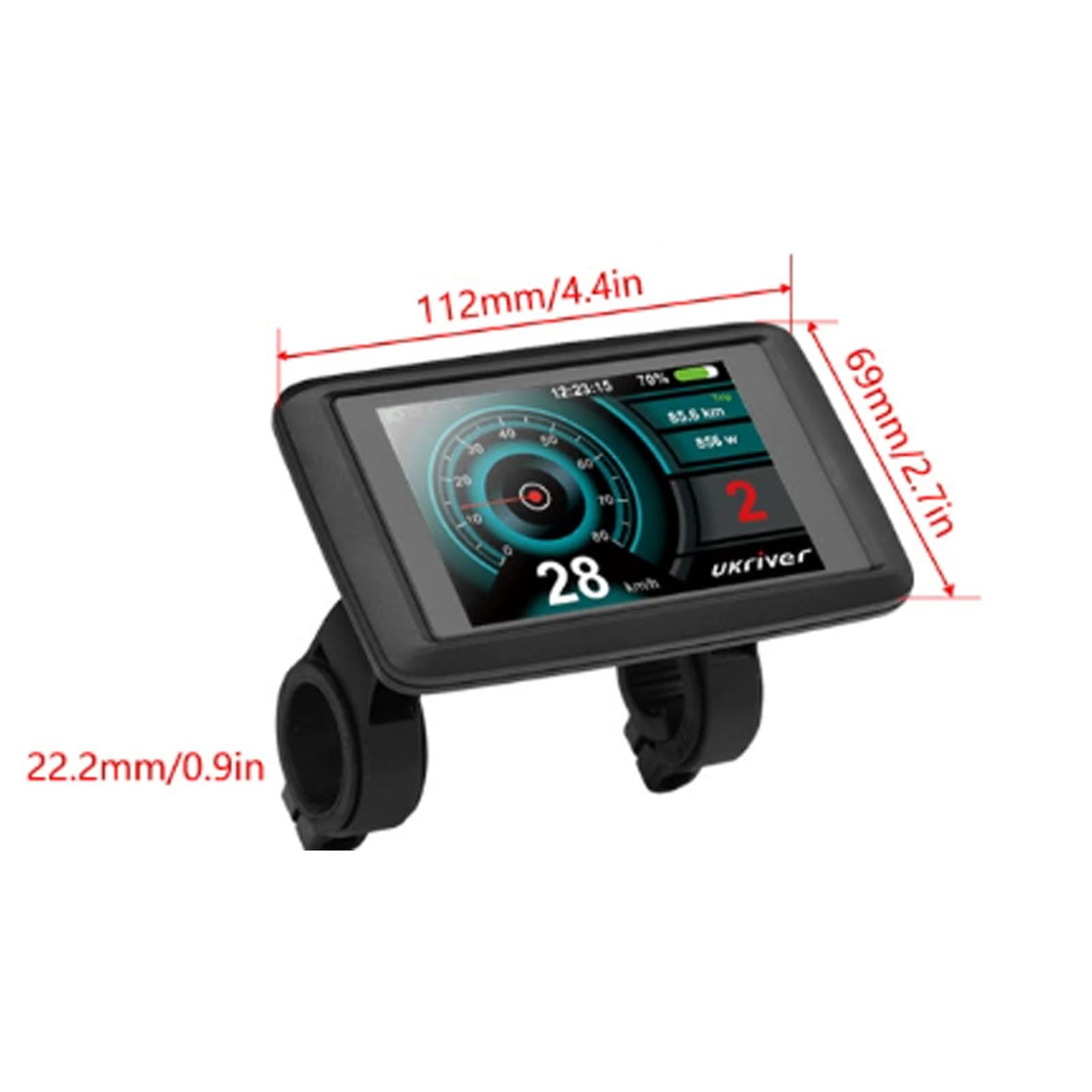 Cryfokt Elektryczny Miernik Wyświetlacza LCD, Wodoodporny materiał ABS, Duży Ekran z Kablem SM, do Kierownicy Roweru Elektrycznego 22,2 Mm