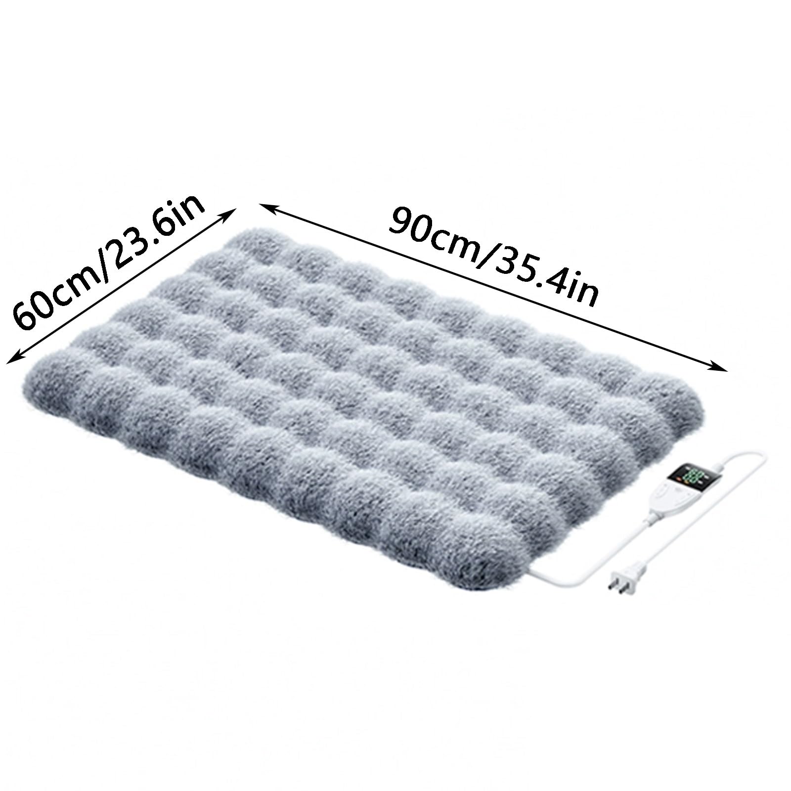Manta Térmica para Perros, Alfombrilla Calefactora para Mascotas, Temperatura Ajustable, Funda Extraíble, Segura y Cómoda, Ideal para Climas Fríos(Gray,Large)
