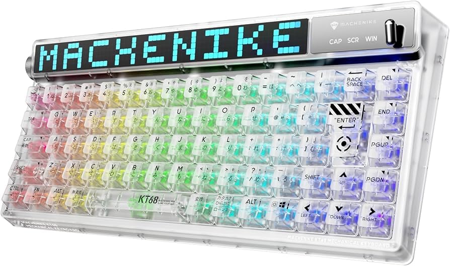 Teclado Mecânico Gamer Machenike Kt68-B68w Pro, RGB Switch Gateron