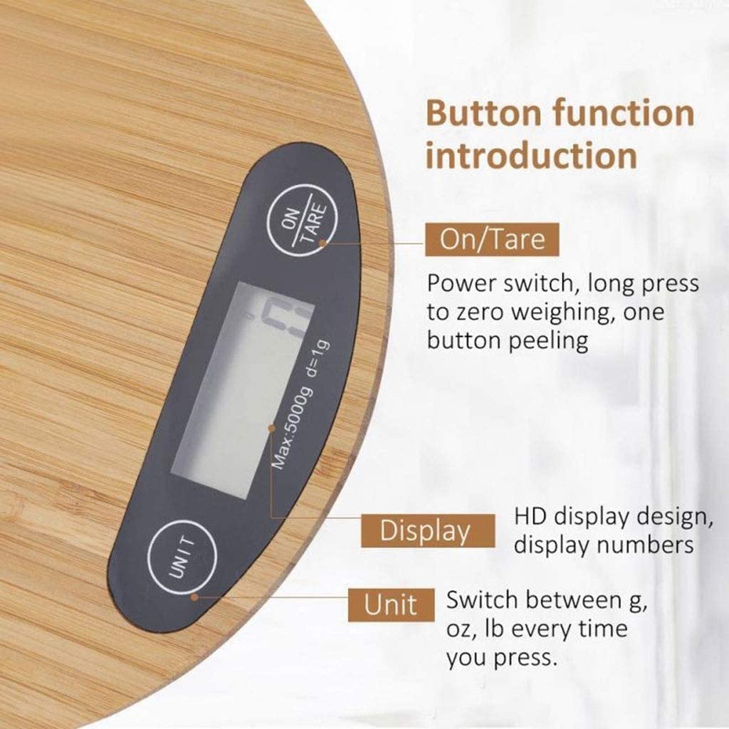 Waga elektroniczna cyfrowa waga kuchenna, waga kuchenna drewno bambus jedzenie gospodarstwa domowego waga waga
