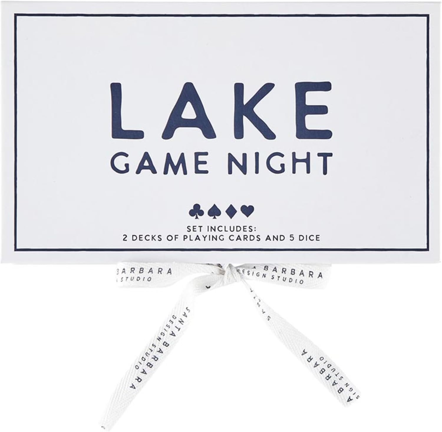 Santa Barbara Design Studio Lake Game Night Gift Set Face to Face Cardboard Book Gift Box, 2-Decks/5-Dice, Playing Cards + Dice