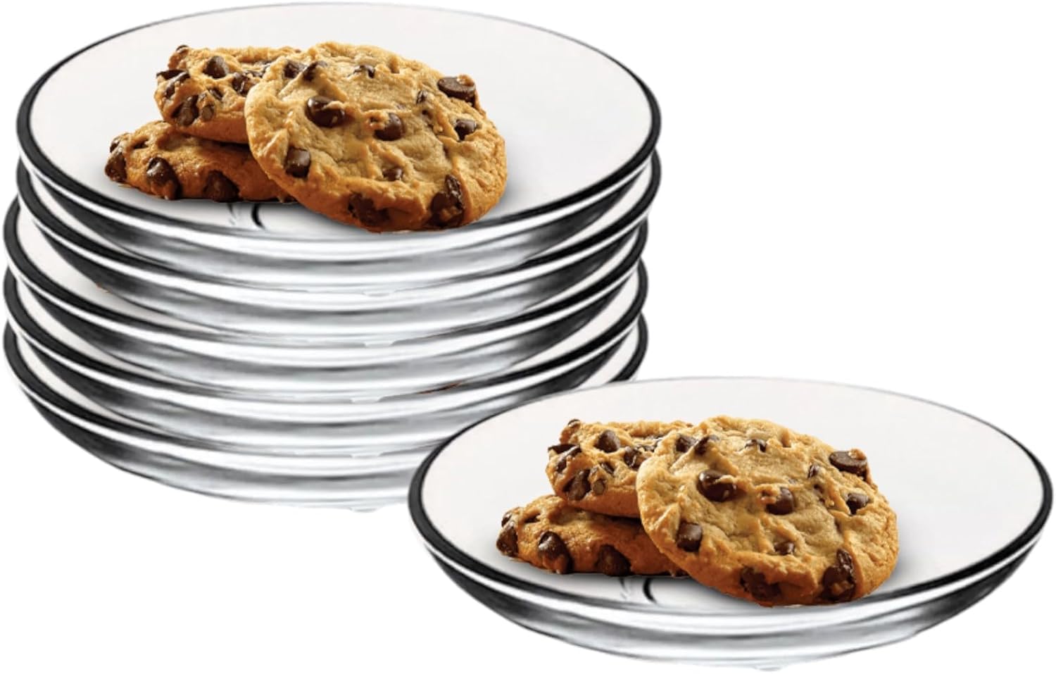 Elegant Glass Serving Plates - Set of 6 -10
