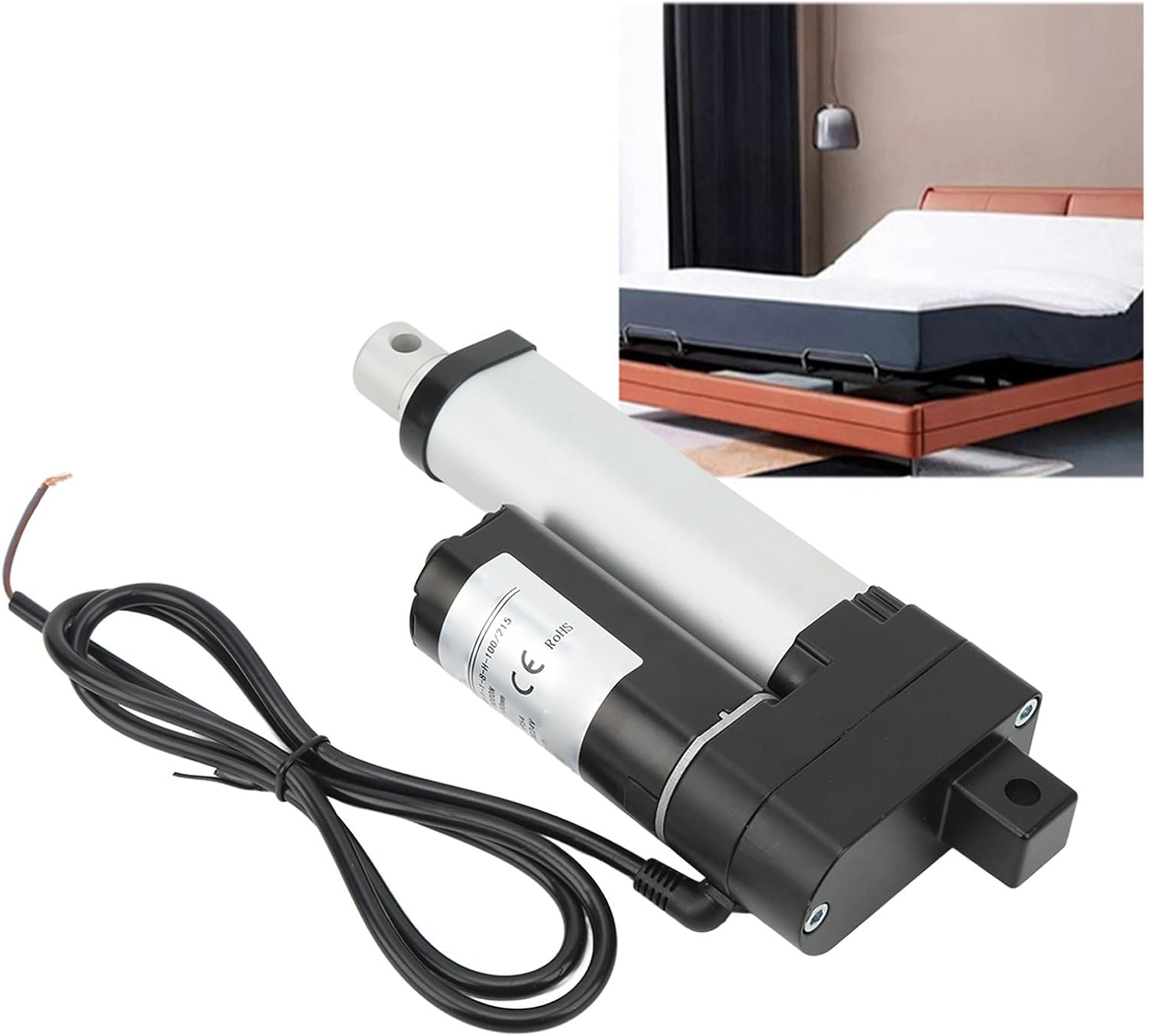 flexman 100mm 3000N Electric Linear Actuator, Aluminum Alloy ABS Heavy Duty Linear Motion Actuator for Electric Bed Sofa Industrial Electric Lifting System (-1012230001711)