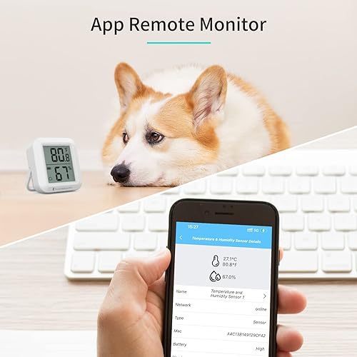 Miniatura 4 de THIRDREALITY Zigbee Sensor de temperatura y humedad con pantalla LCD digital requiere concentrador ZigBee registros de aplicaciones monitoreo remoto