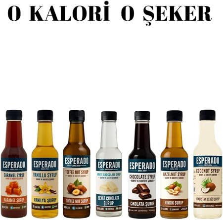Esperado 7 Li Economical Coffee & Cocktail Syrup Set - Sugar Free - 7 Pieces X 250 ml