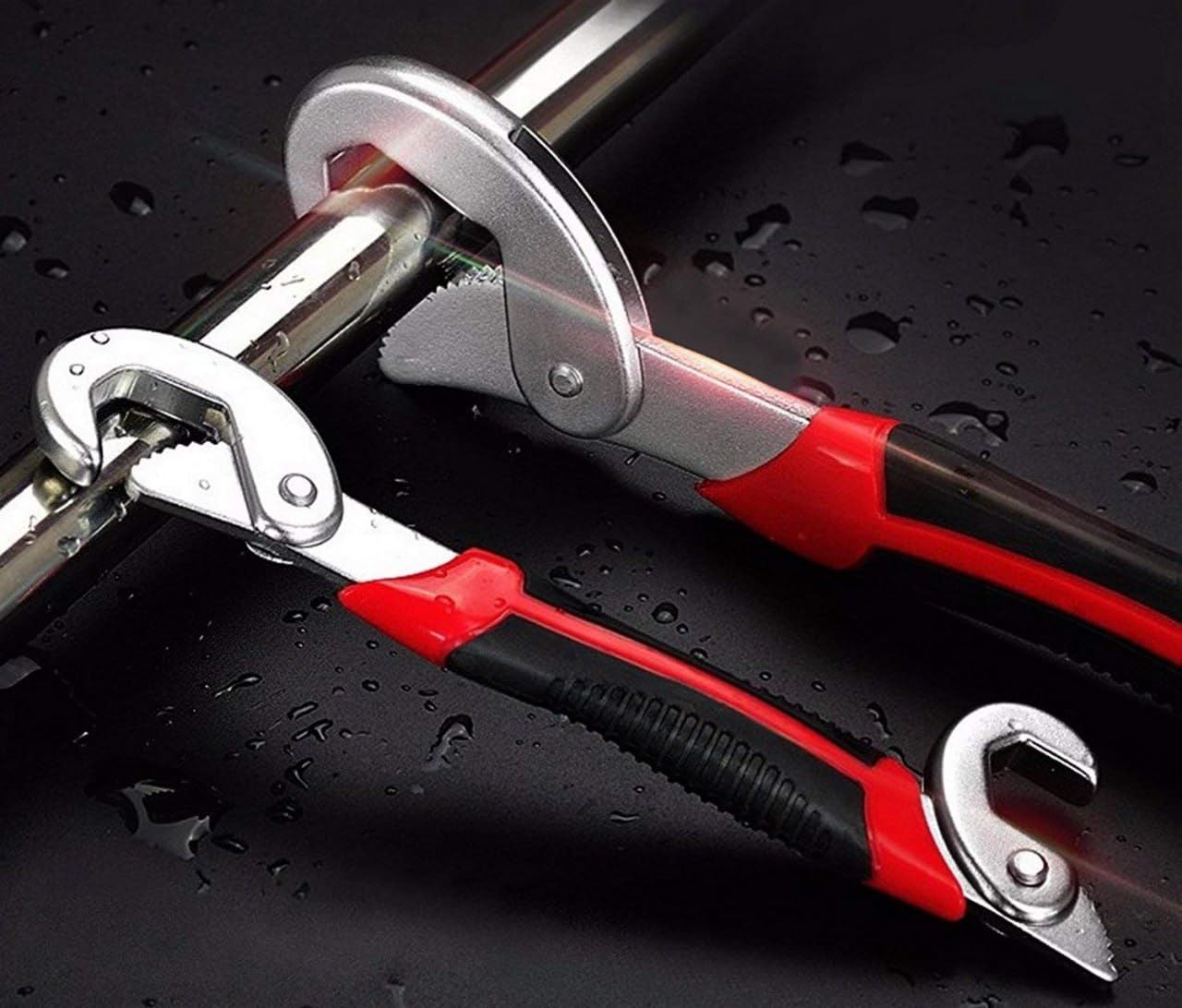 Cheet enterprise Stainless Steel Snap N Grip Grip Tools Set of 2 Universal Open-end Wrench 9-32 mm,Adjustable Combination Spanner Handle Tool Set,Quick Snap N Grip for Maintenance Repairs,Water Pipe