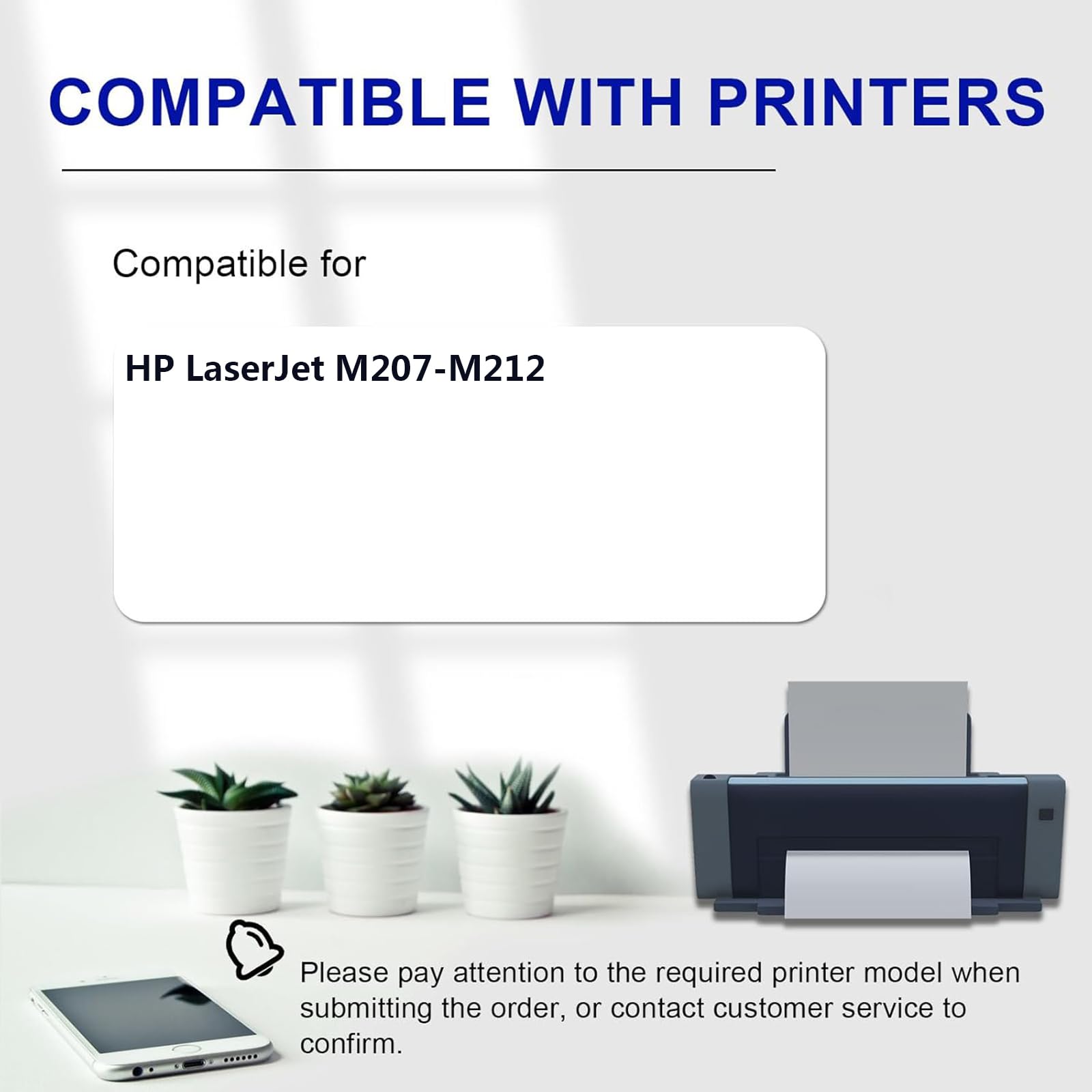 M207-M212 Negro Cartucho de Tóner de Repuesto de Alta Capacidad para HP LaserJet M207-M212 Impresora, 2600 Páginas,Black-1 Pack