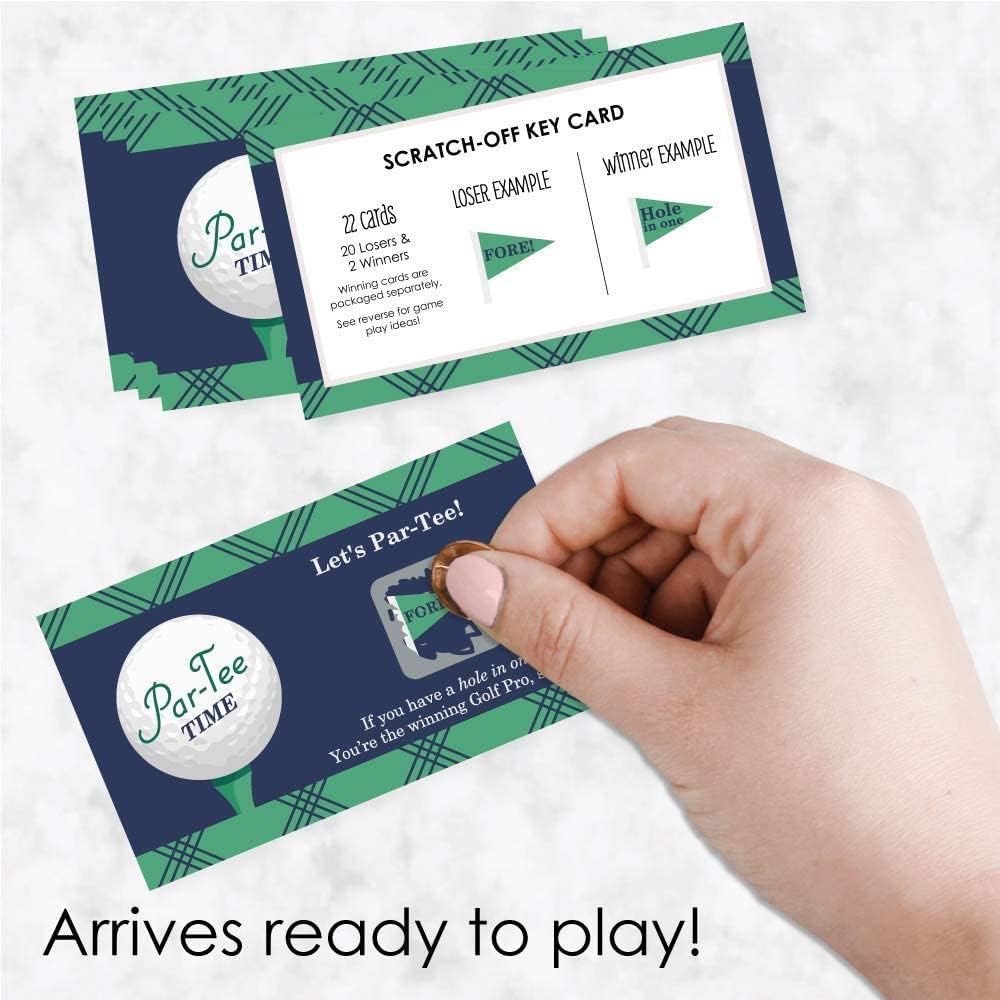 Big Dot of Happiness Par-Tee Time - Golf Party Game Set - Birthday or Retirement Party Game Supplies Kit - Bingo Cards and Scratch-Off Cards Party Virtual Bundle