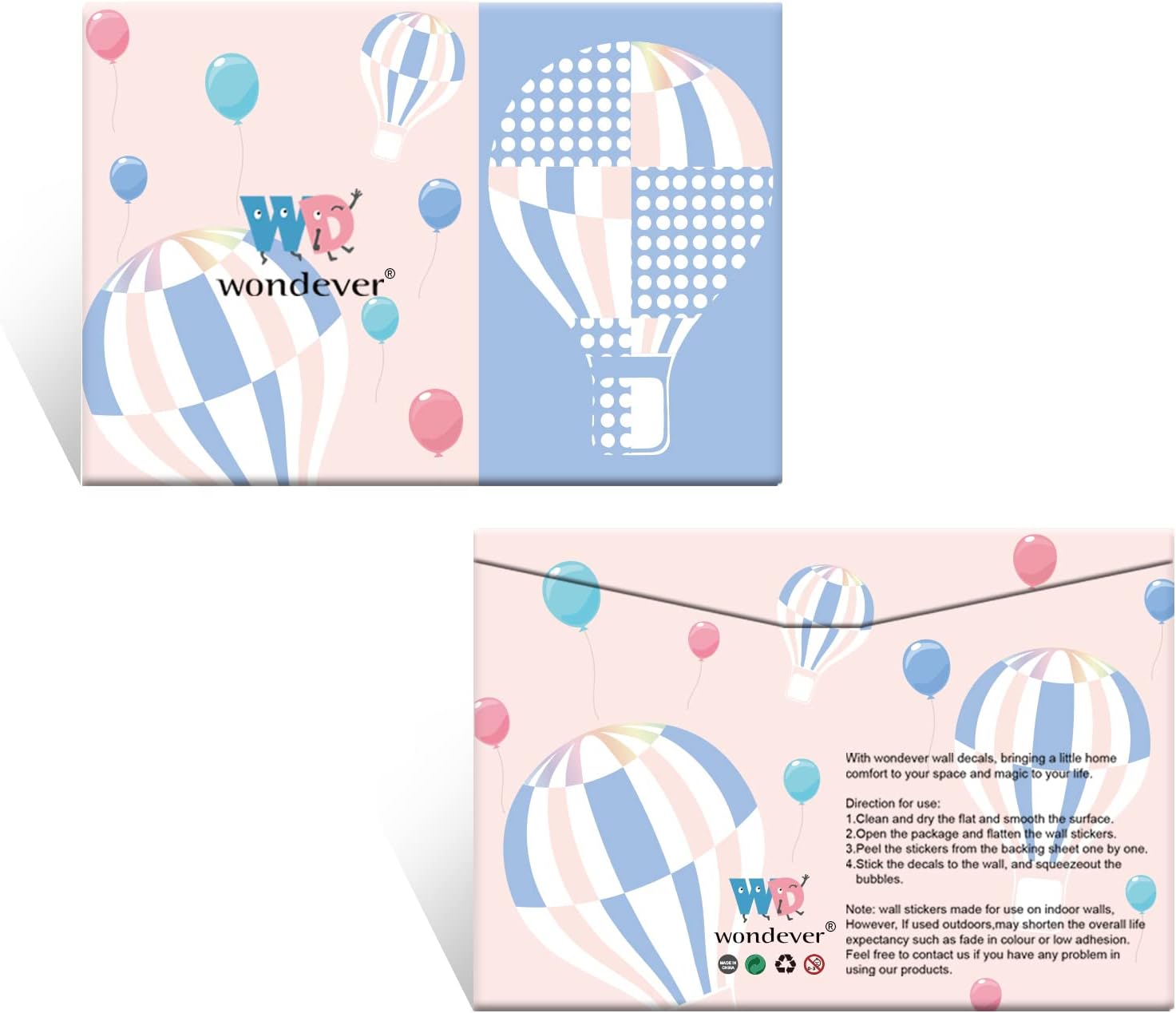 wondever Planets Outer Space Wall Stickers Be Kind Be Brave Inspirational Quote Astronaut Peel and Stick Wall Art Decals for Baby Nursery Kids Bedroom Playroom