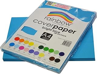 Rainbow A4 Cover Paper 100 Sheets, Bright Blue