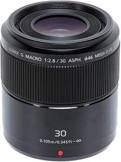 Panasonic H-HS030E LUMIX G Makro 30 mm F2.8 ASPH.Objektiv (O.I.S. Bildstabilisator, Bildwinkel 40°, Filtergröße 46 mm) schwarz