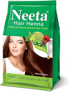 Neeta Hair Henna, Natural Henna Based Hair Color With Natural Herbs, Henna Hair Dye, Natural Brown 5.29oz