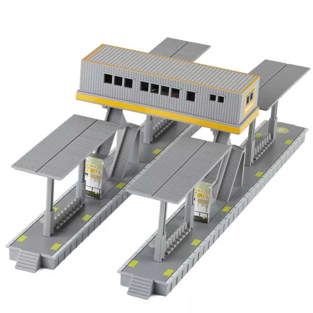 Generic 1:87 HO Scale Train Railway Modern High-Speed Rail Train Station Platform Buildings Model