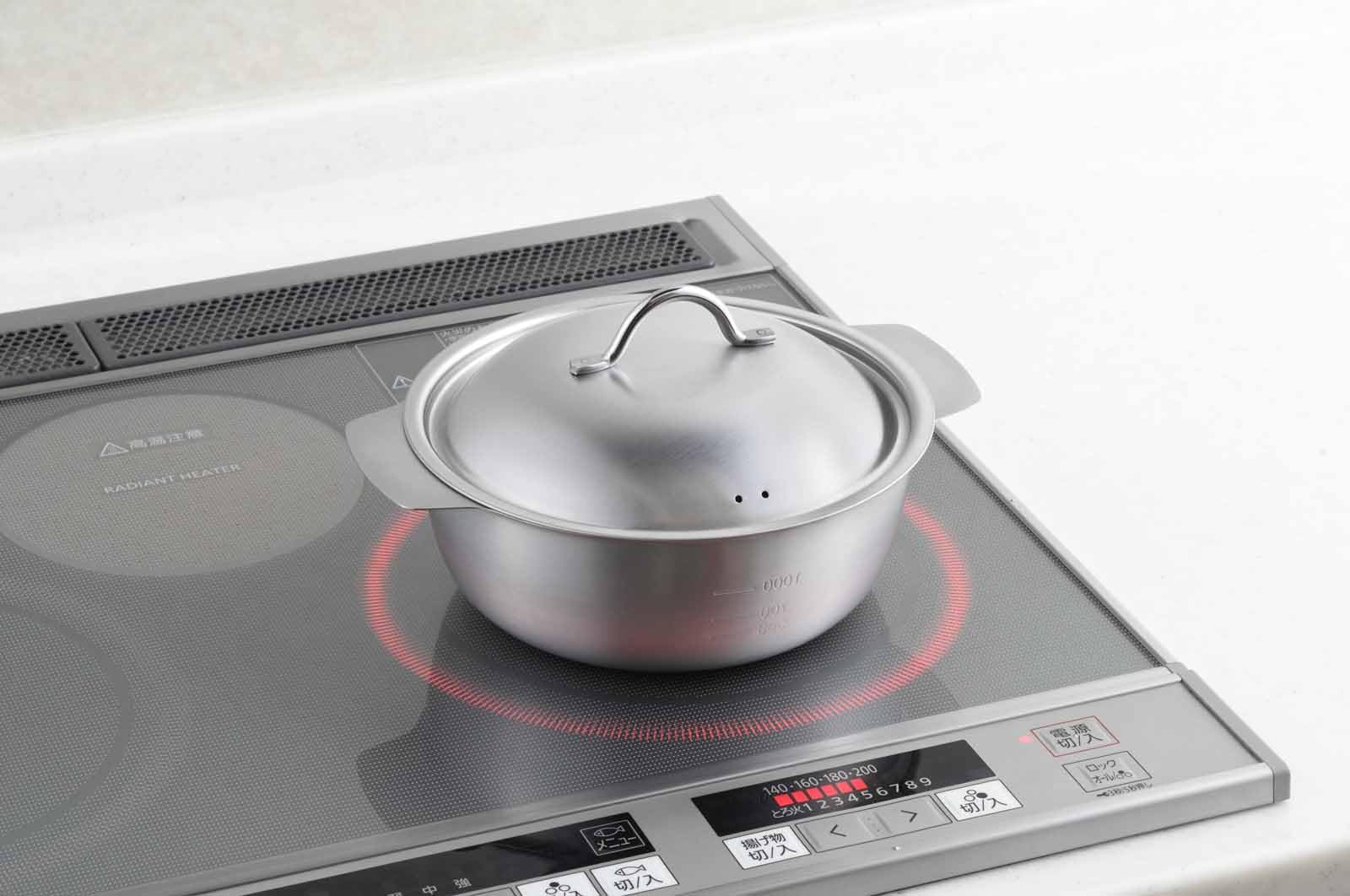Amazon｜ヨシカワ 美味彩菜 卓上鍋 18cm 1.7L 目盛り付き IH