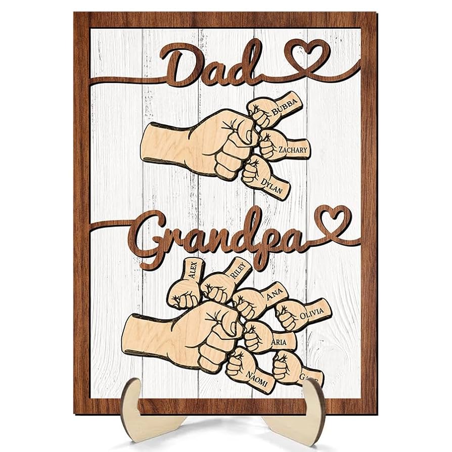 Amazon.com: Personalized First Dad Now Grandpa Wooden Gift