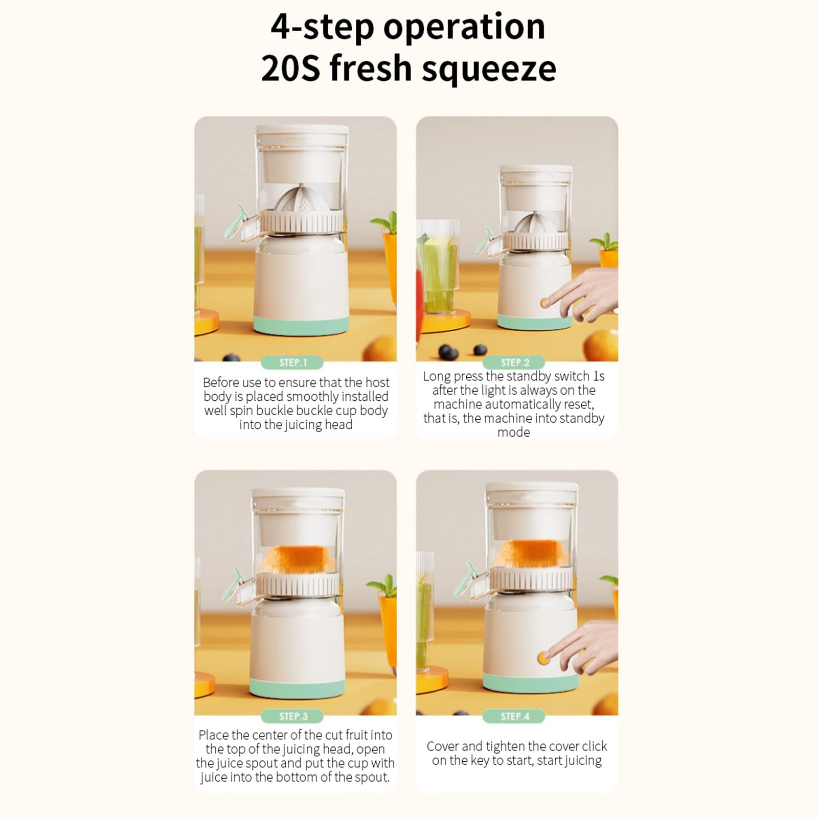 Exprimidor portátil, licuadora USB, exprimidor de limón y naranja, máquina recargable, taza de jugo para el hogar, exprimidor multifuncional inalámbrico de 45W