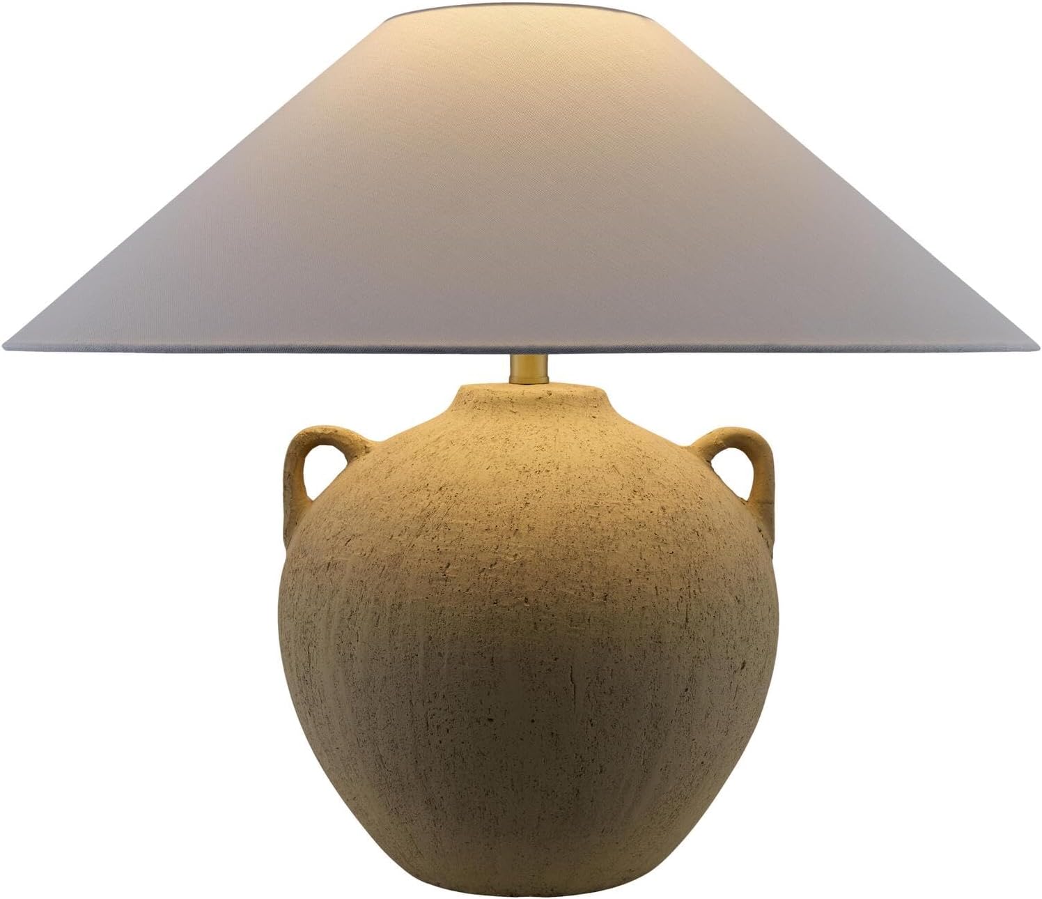 Livabliss x Galey Alix Araya Vintage Clay Jar Table Lamp, 22" H x 22" W x 22" D, Tan