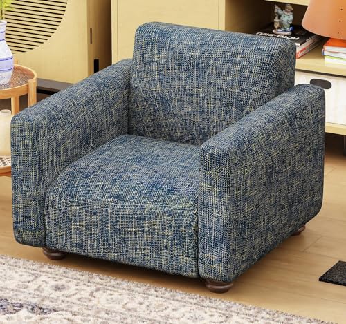 Image of Lukzer 1 Seater Yellow Lining Design Universal Sofa Cover | 360 Fully Covered Anti-Slip Washable Couch Cover Protecter | 140 GSM Stretch Fit Polyester + Spandex Slipcover (90-140cm /SC-025-01)