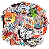 Vinstickers - Pack of 50 Pieces Retro Vinyl Adults Stickers for Personalize Laptop Car Helmet Skateboard Luggage Graffiti Decals