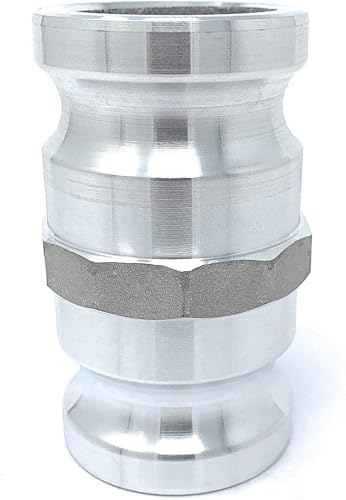 Miniatura 2 de Gloxco Adaptador de aluminio tipo AA de leva y carrete de ranura, 2" Camlock macho x 2" Camlock macho (CAM-20-AA-AL)