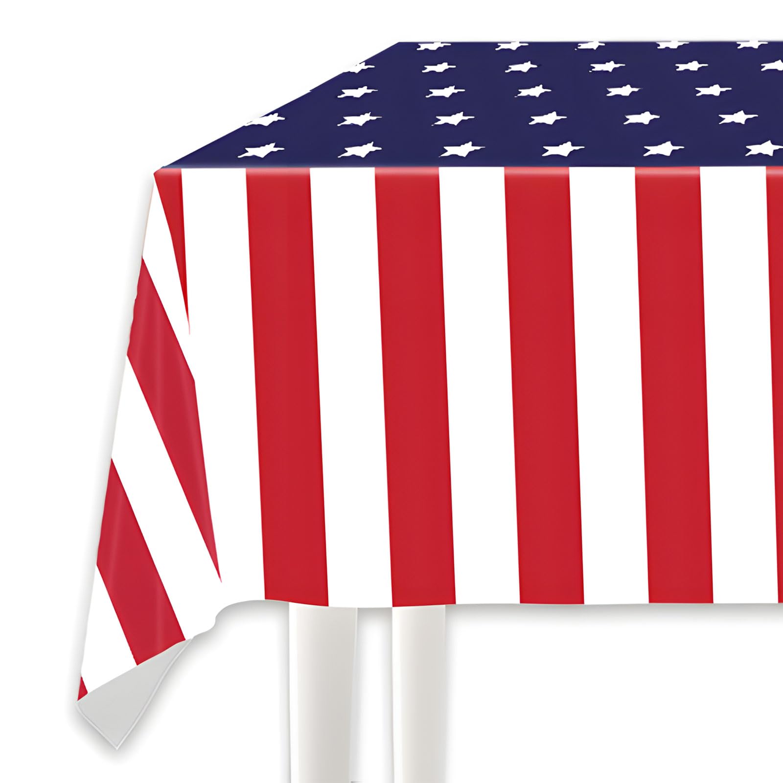 4th of July Tablecloth, American Flag Table Covers, USA Party Tablecloth, Independence Party Decorations, American Flag Patriotic Party Tablecloths 137 x 274cm for Independence Day Party Supplies