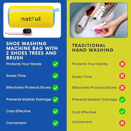 Miniatura 5 de Bolsa para lavadora de zapatos bolsas de zapatos de lavandería para lavadora y secadora - 2 bolsas de limpieza de zapatos reutilizables para zapatos