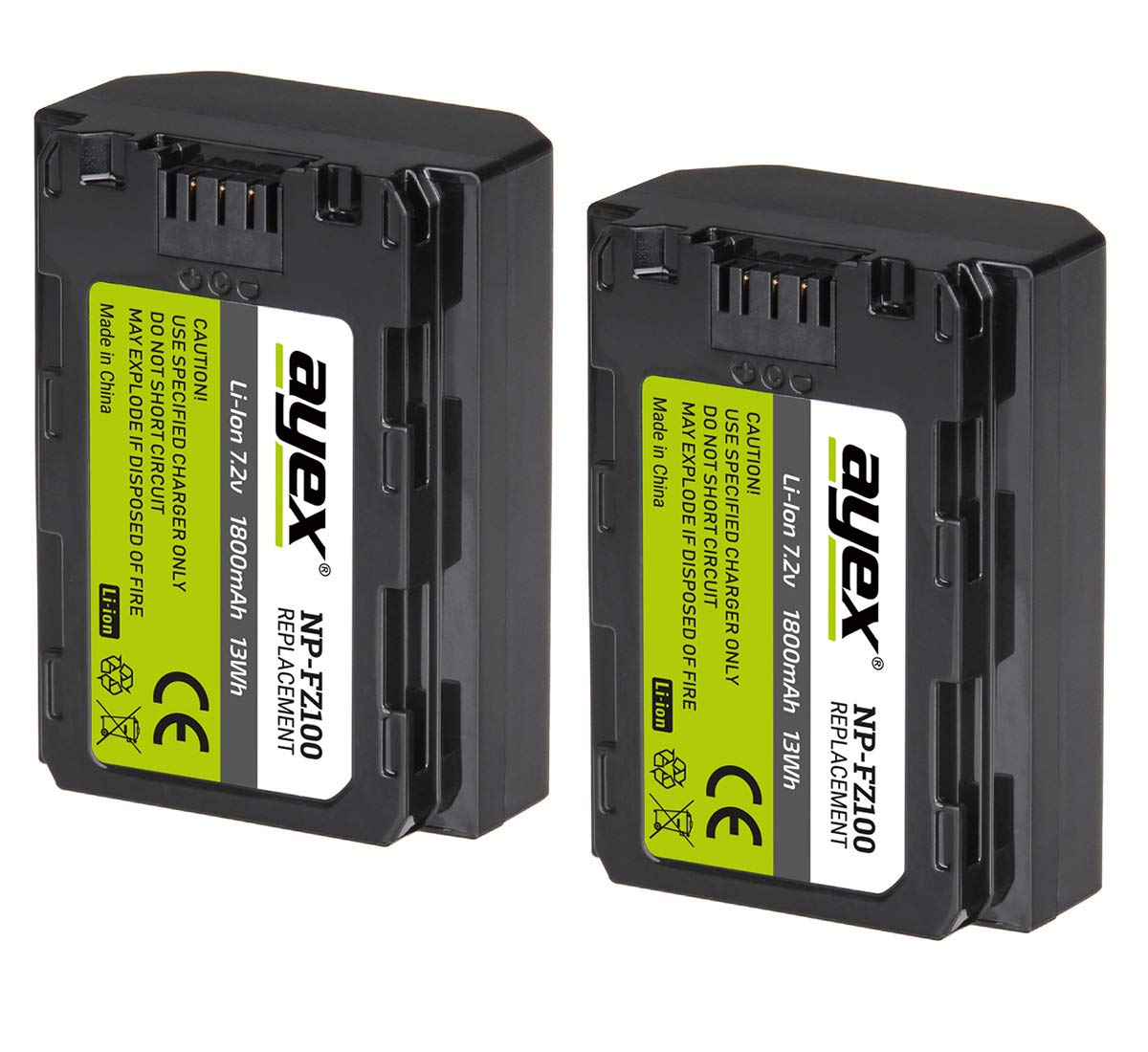 ayex NP-FZ100 - Cargador USB dual para Sony Alpha A7 III, A7R III, A9 (2 unidades)