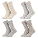 Produktbild Piarini 4 Paar Norwegersocken Wintersocken Damen Herren aus Schafwolle - farbmix grau-natur-melange Gr.47-50