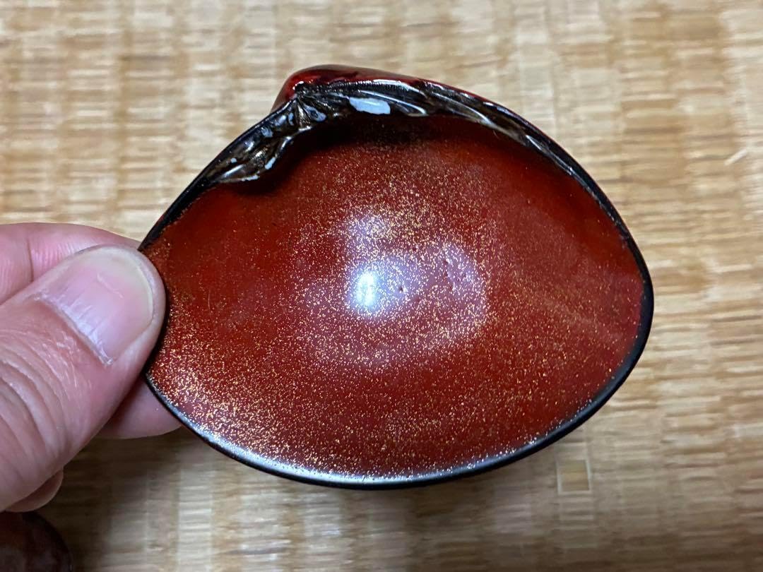 貝殻 ハマグリ 金彩 蒔絵 人形紋 香合 レア物 貝殻 ハマグリ 金彩 蒔絵 人形紋 香合 レア物