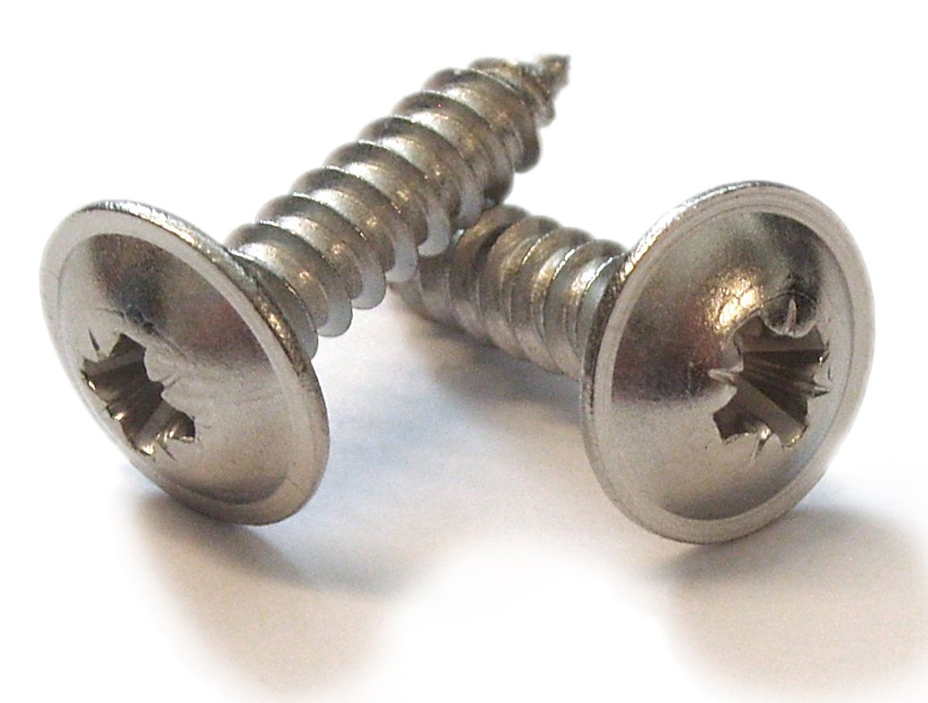 A2 Stainless Steel Pozi Flange Self Tapping Screws, No.6, No.8, No.10 Size Options, Multiple Pack Quantities Available (100, 6 X 1 1/4" (3.5 X 32))